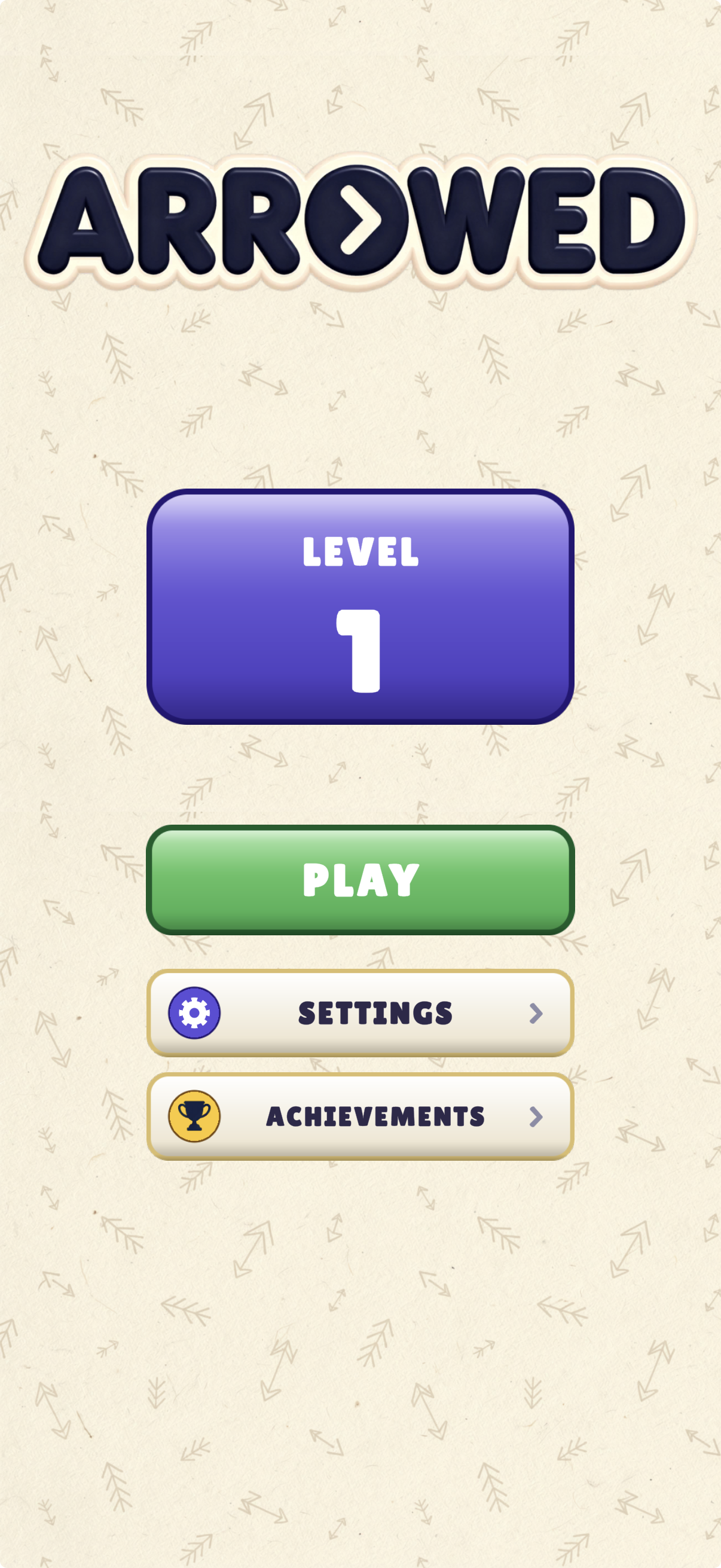 Arrowed home screen on iPhone