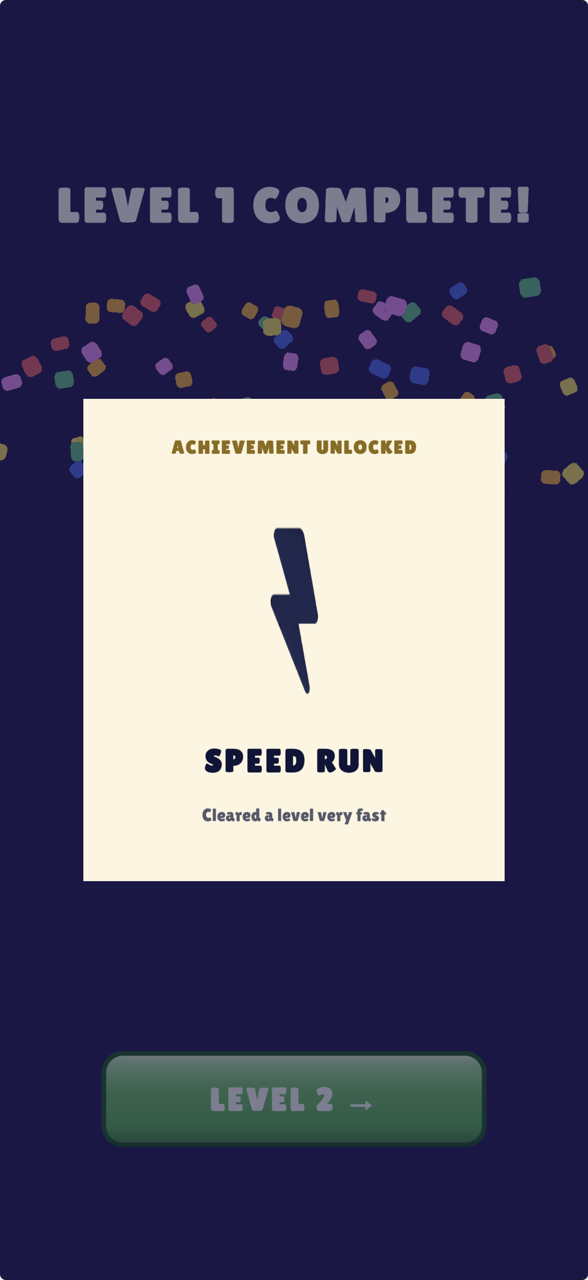 Achievement unlock celebration popup