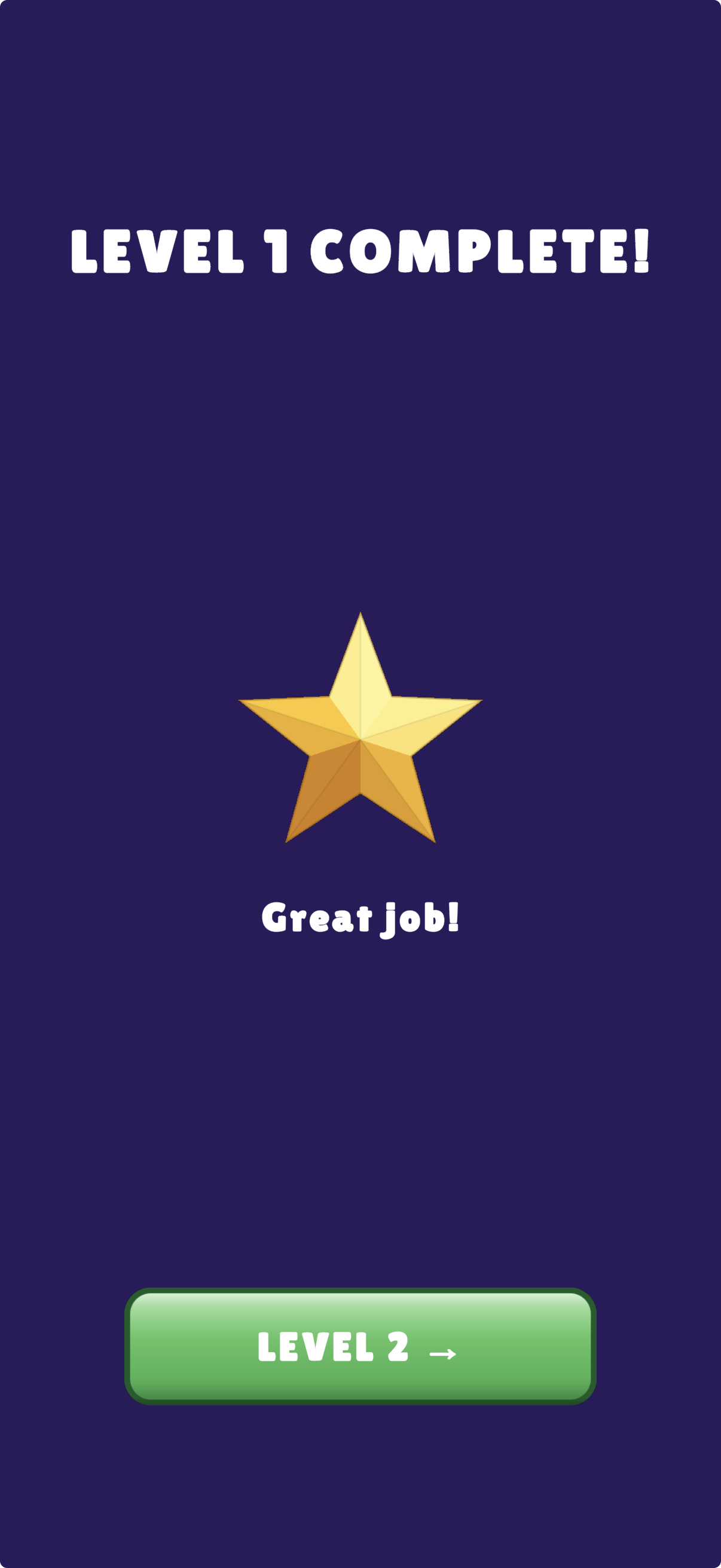 Level complete win modal